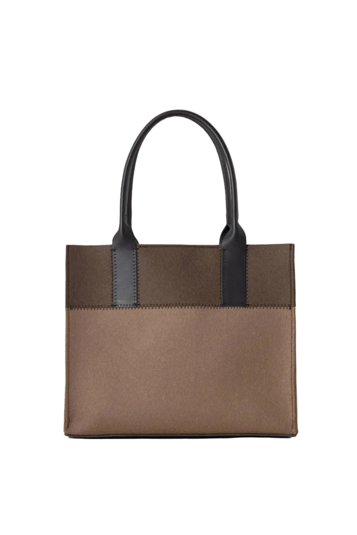 Jaunt Merino Wool Midi Tote - Cumin / Tobacco Black