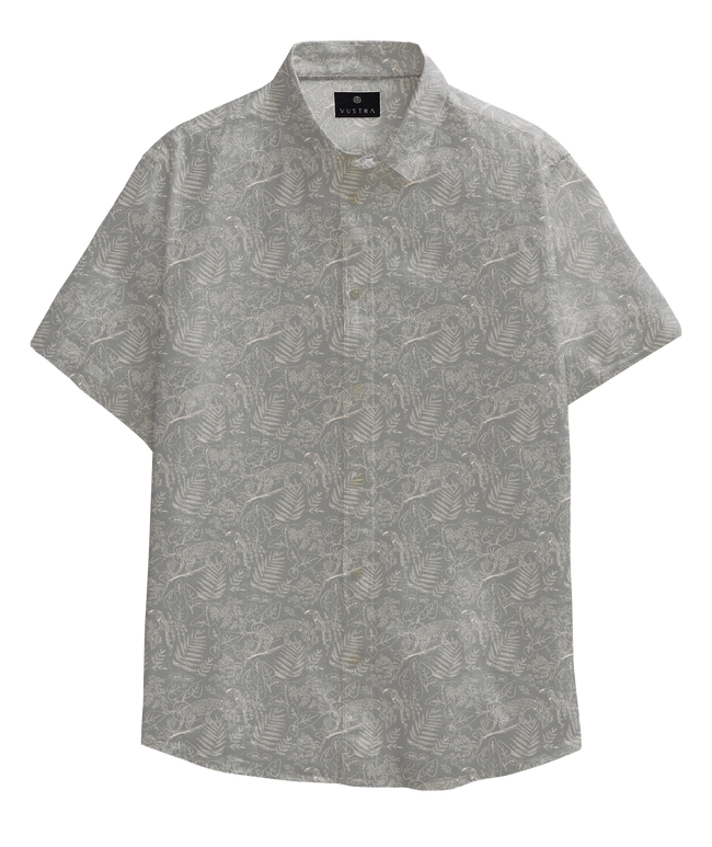 Leopard & Toucan Button Down | Grey