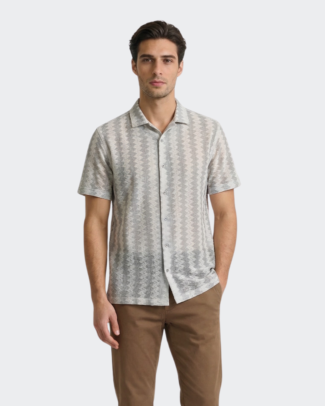 Chevron Crochet Button-Down | Pastel Green