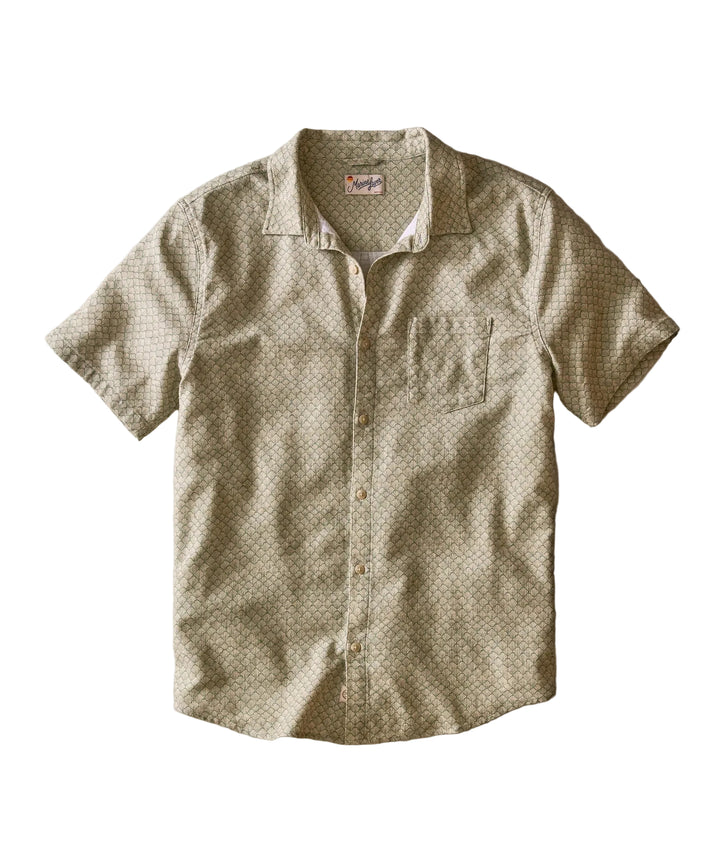 Classic Stretch Selvage Shirt | Sage Shell Print