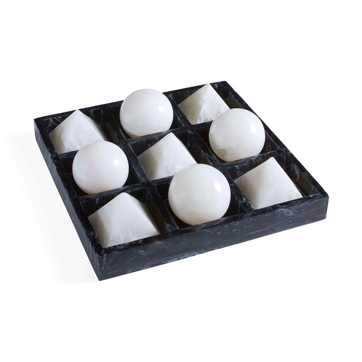 Mustique Black & White Tic-Tac-Toe Set