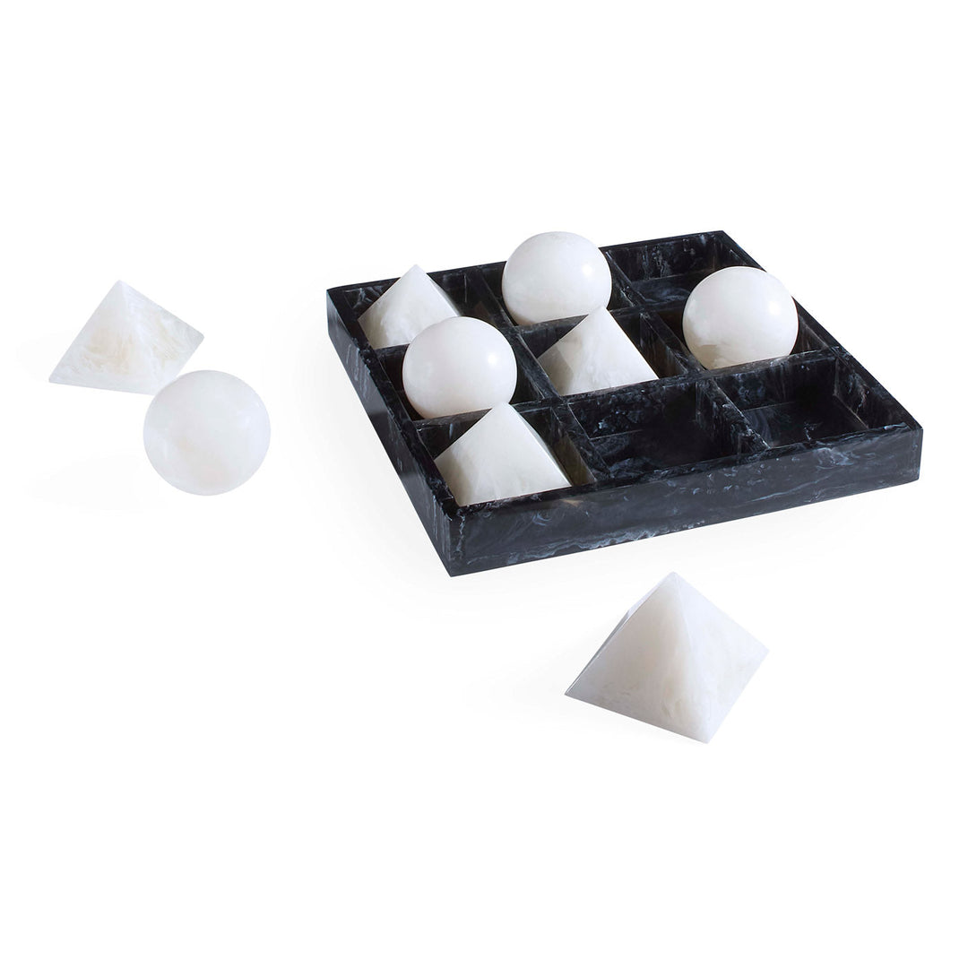 Mustique Black & White Tic-Tac-Toe Set
