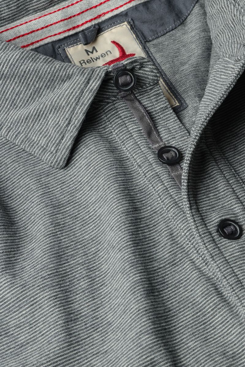 Fineline Jersey Polo | Dark Grey / White