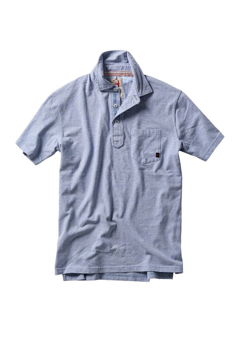 Fineline Jersey Polo | Light Blue / White