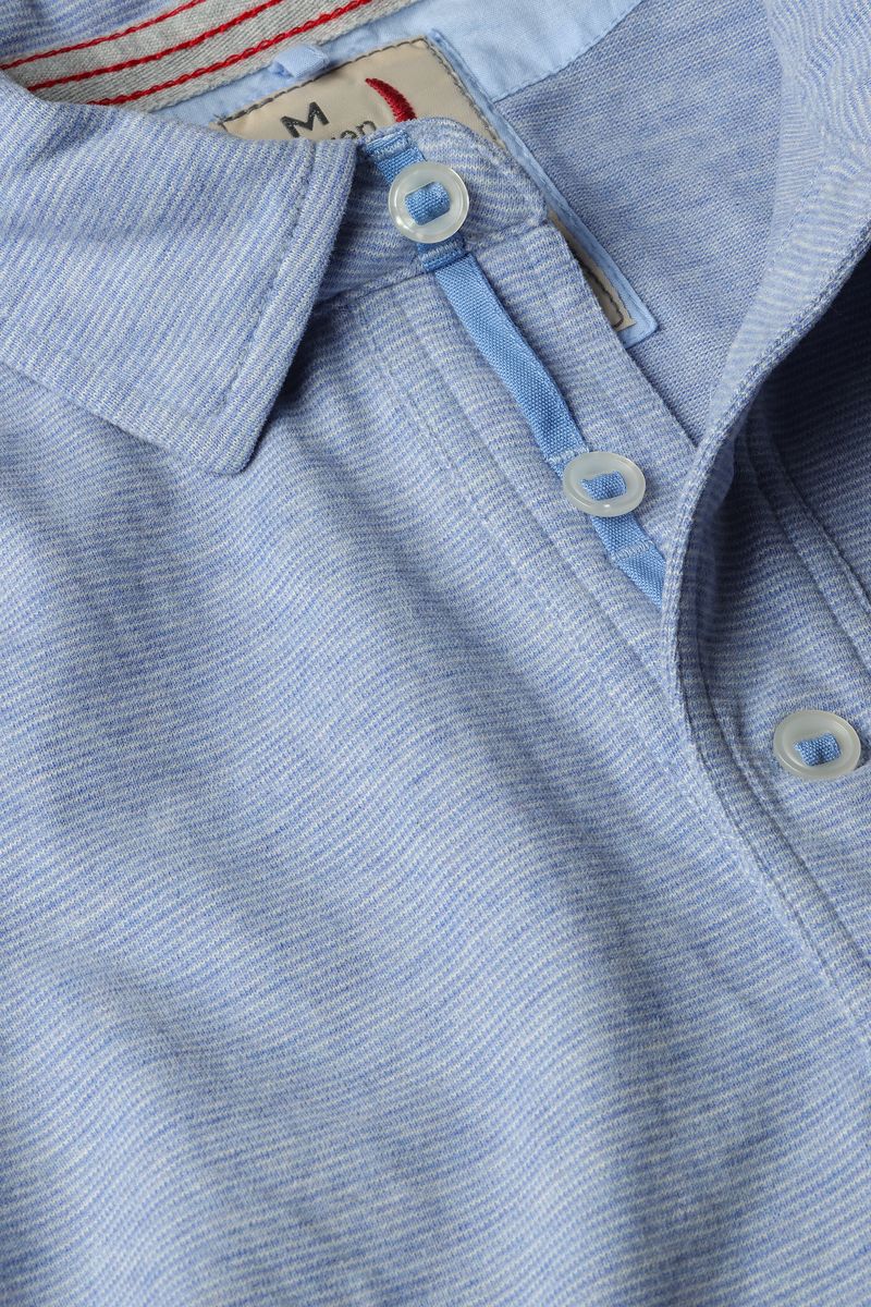 Fineline Jersey Polo | Light Blue / White