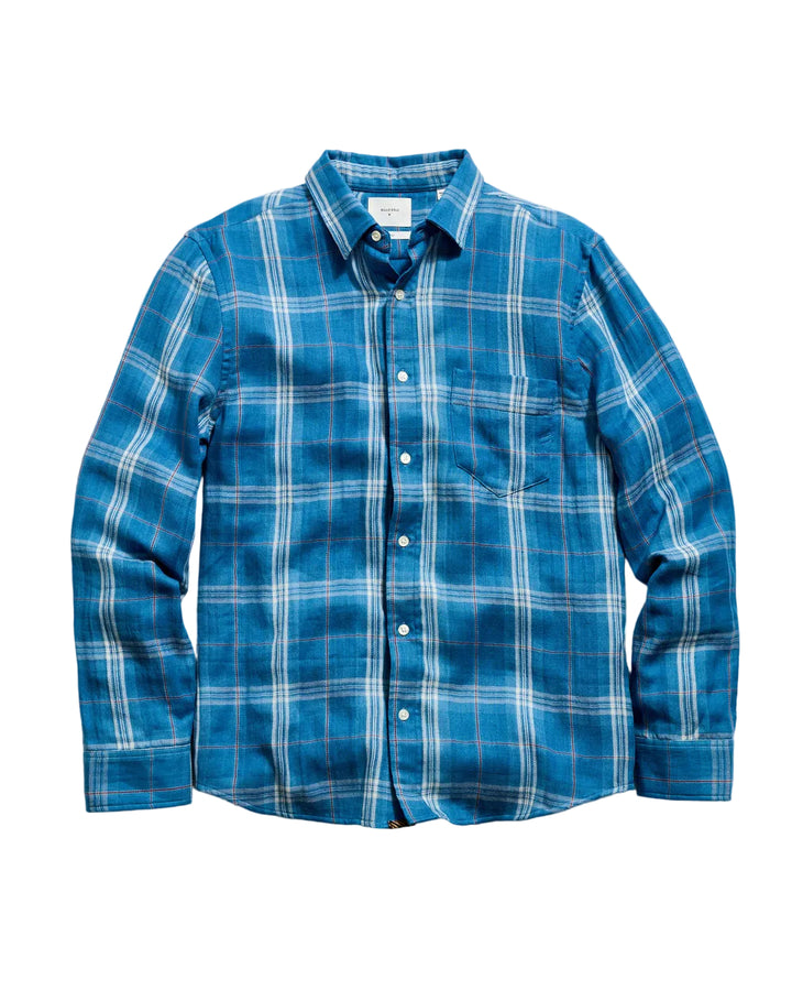 Double Face Plaid Cypress Shirt | Washed Indigo