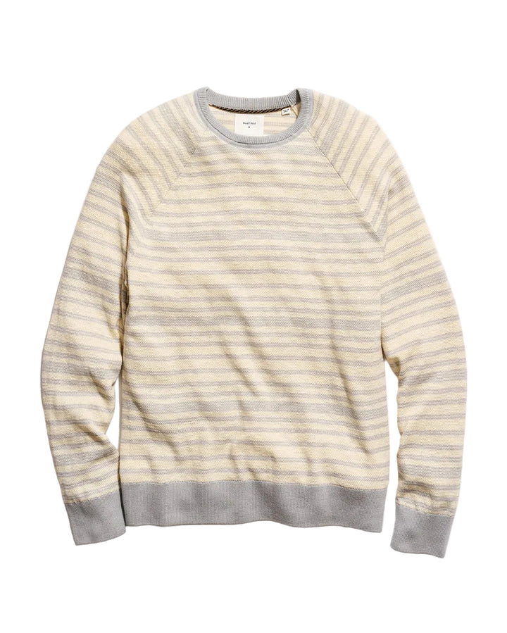 Raglan Stripe Crew | Tinted White/Silver