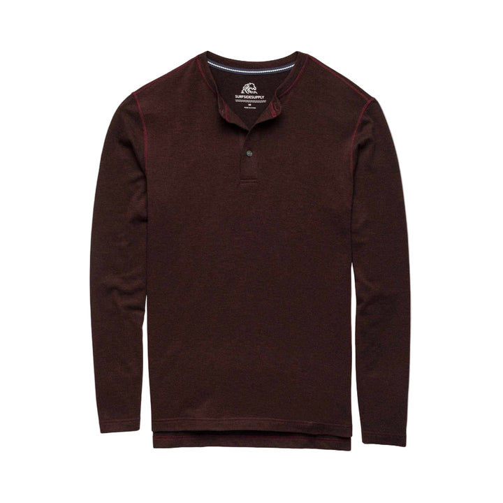 Sean Ultra Soft Classic Henley | Cabernet Heather