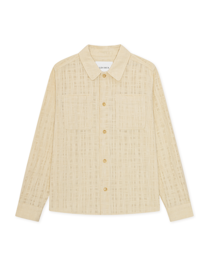 Textured Slub Overshirt | Ivory