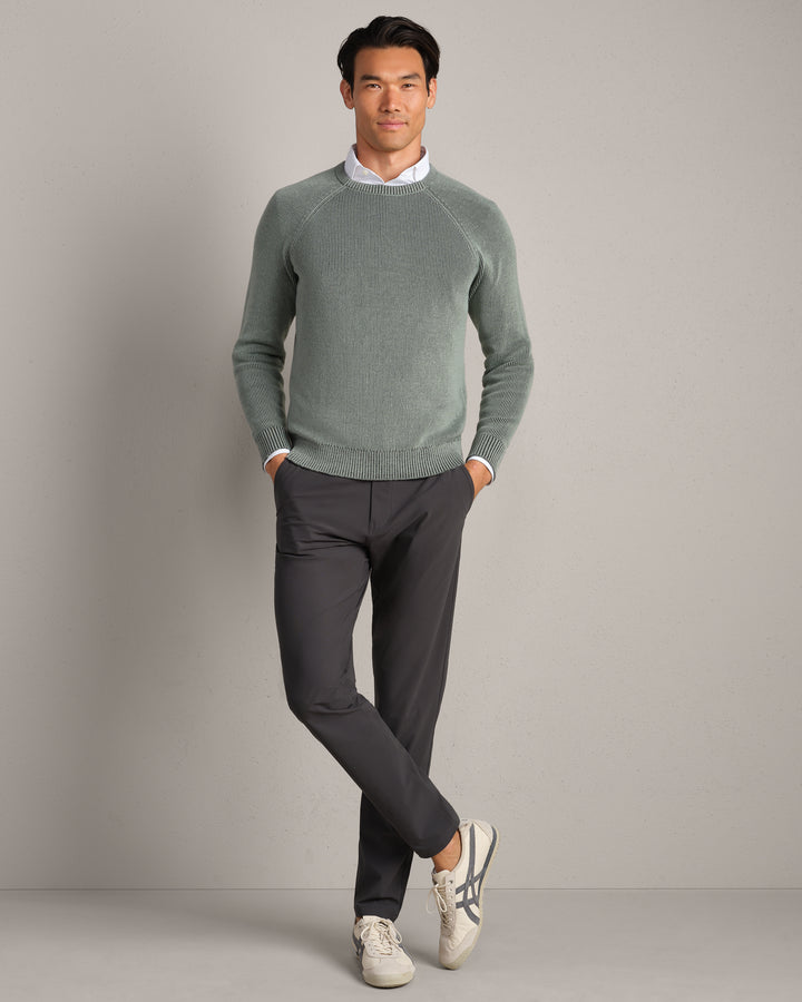 Rib Crewneck Sweater | Pine Gray