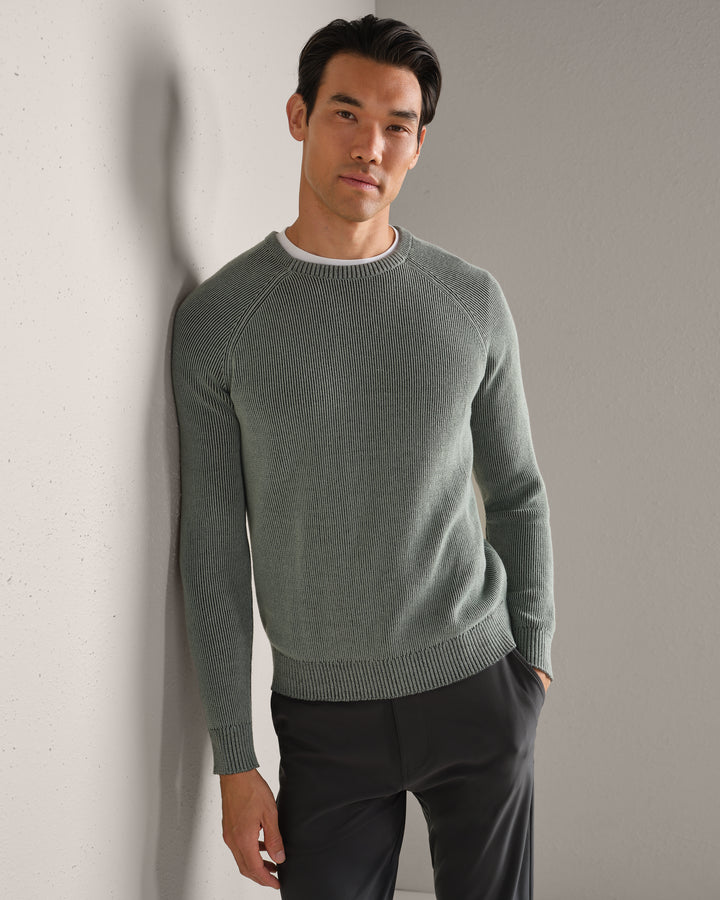 Rib Crewneck Sweater | Pine Gray