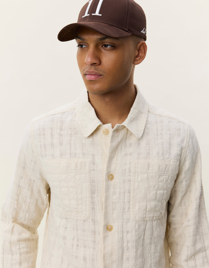 Textured Slub Overshirt | Ivory