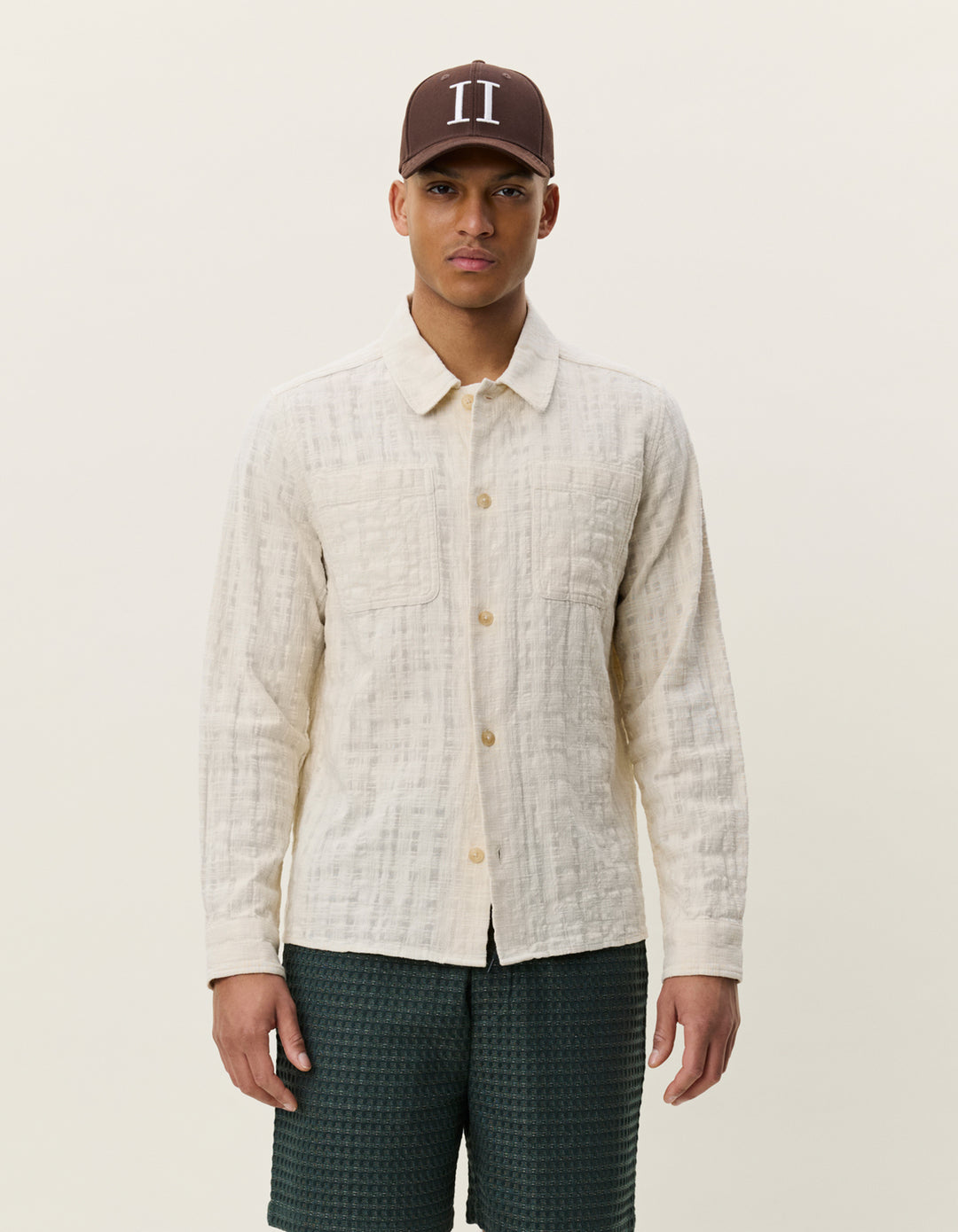 Textured Slub Overshirt | Ivory