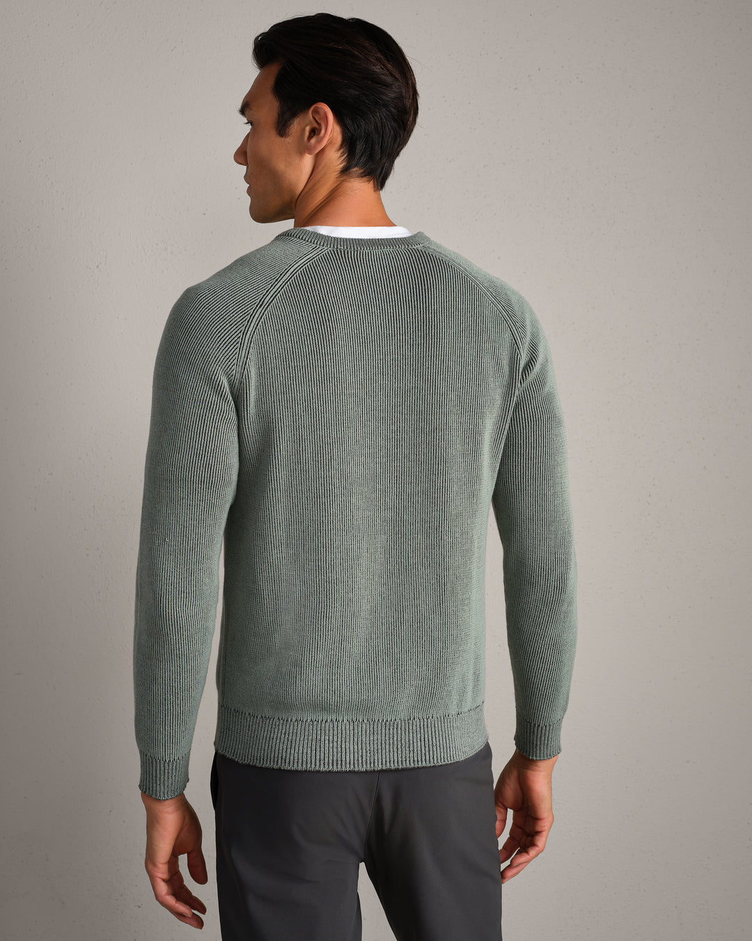 Rib Crewneck Sweater | Pine Gray