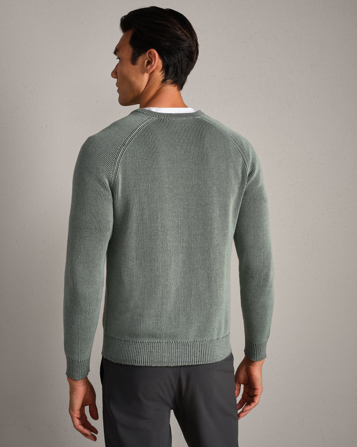 Rib Crewneck Sweater | Pine Gray