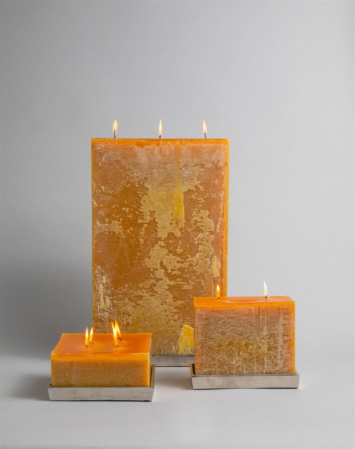 Rectangle 2 Wick Pillar Candle - Chamios