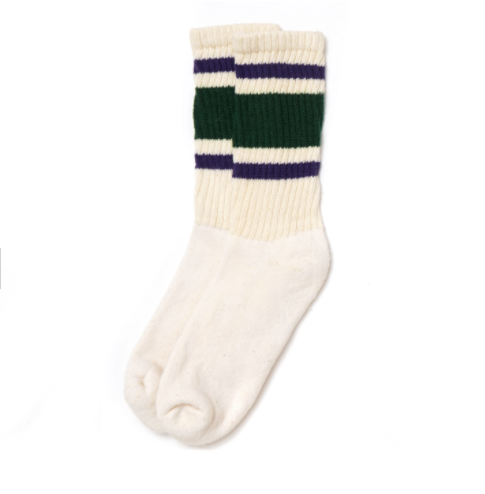Retro Stripe Sock - Pine/Mulberry