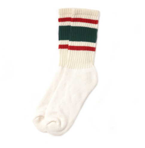 Retro Stripe Sock - Green/Red