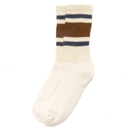 Retro Stripe Sock - Brown/Denim