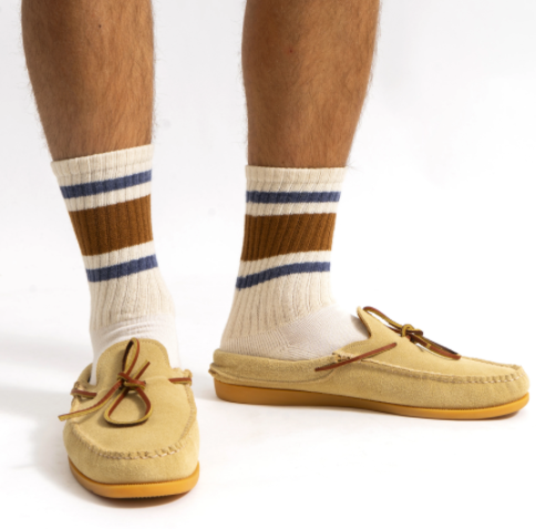 Retro Stripe Sock - Brown/Denim