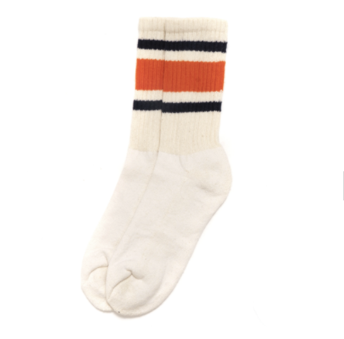 Retro Stripe Sock - Navy/Orange