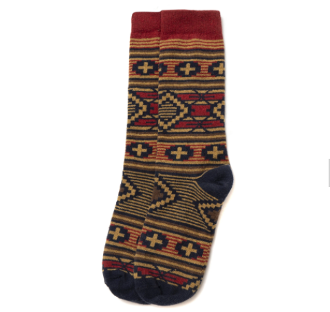 Southwest Diamond Crew Socks - Red